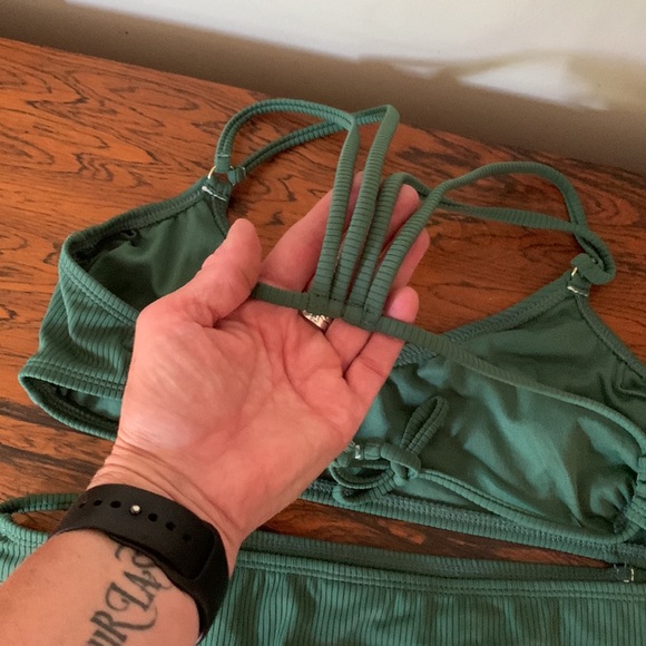 2/$30❤️ Forest Green Ribbed String Bikini - Picture 3 of 11